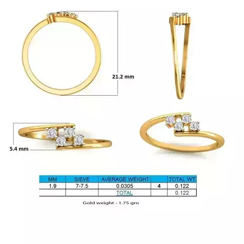 Spiral Gold Thin Ring With Diamonds 6