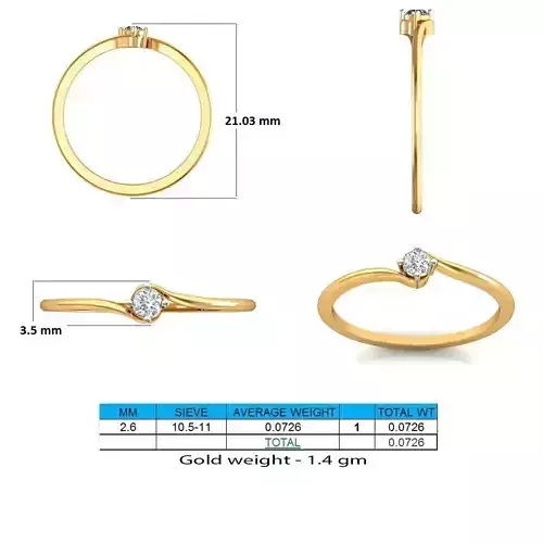 Gold Thin Engagement Ring With Diamonds 15