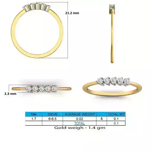 Gold Thin Engagement Ring With Diamonds 16