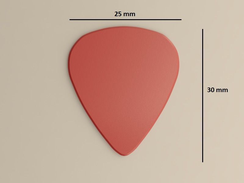 Guitarpick Thick 1mm 3D print model_1