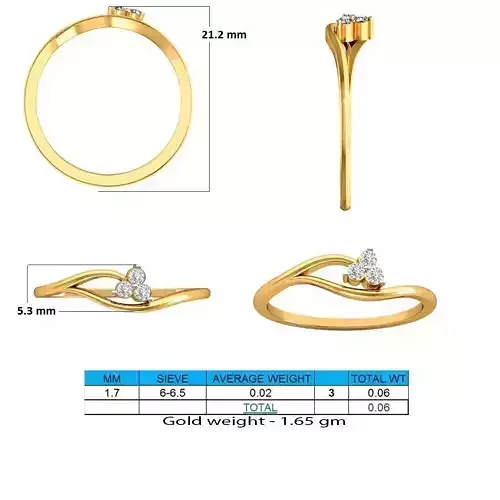 Gold Thin Engagement Ring With Diamonds 18