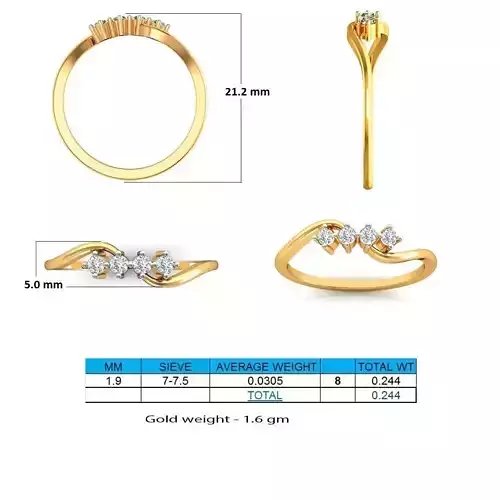 Swirled Gold Ring With Diamonds 23