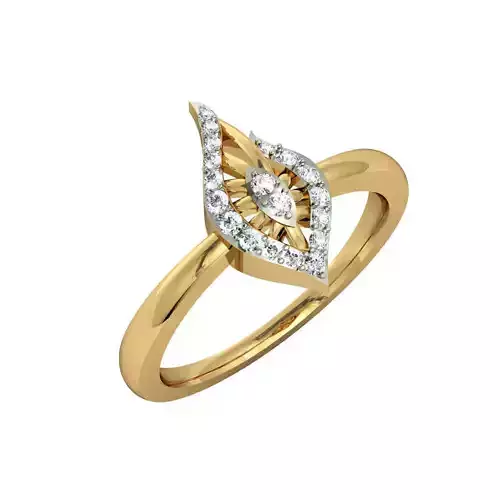 Marquise Shaped Gold Ring With Diamonds 26