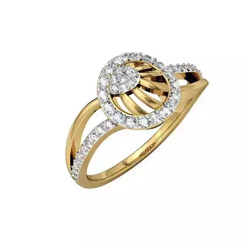 Round Shaped Gold Ring With Diamonds 29
