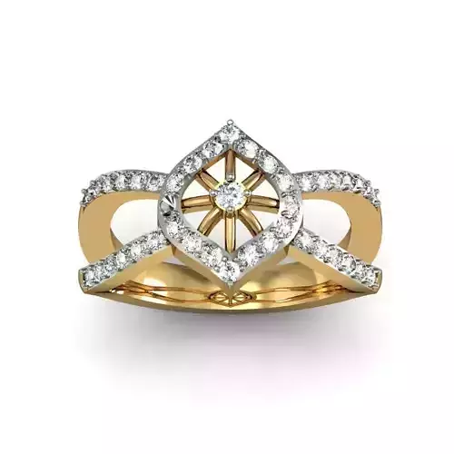 Marquise Shaped Gold Ring With Diamonds 27
