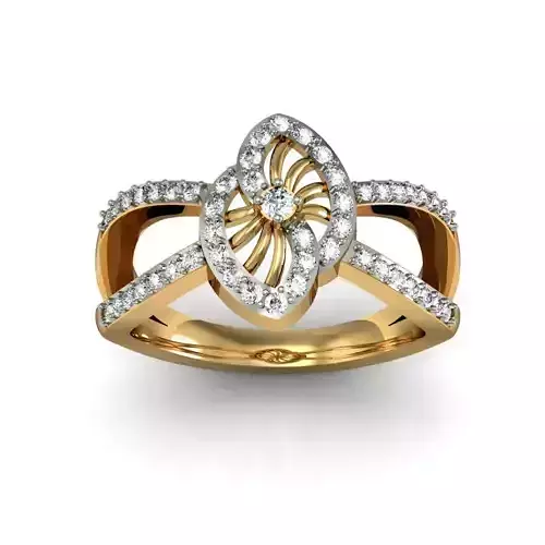Marquise Shaped Gold Ring With Diamonds 28