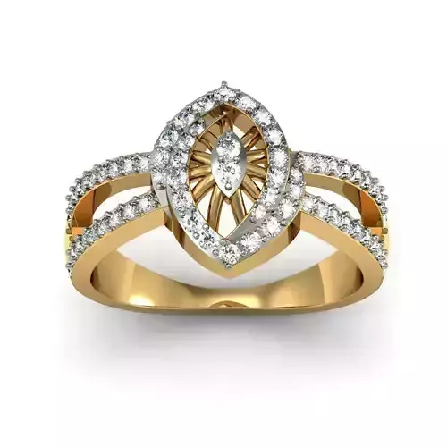 Marquise Shaped Gold Ring With Diamonds 29