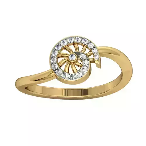 Spiral Gold Ring With Diamonds 29