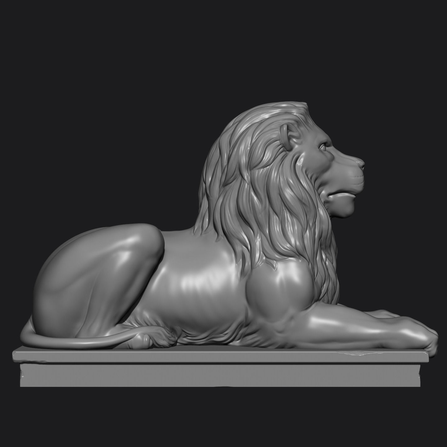 Stone Lion Statue Low-poly 3D model_6