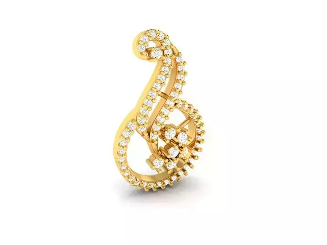 Round Gold Pendant With Diamonds 1