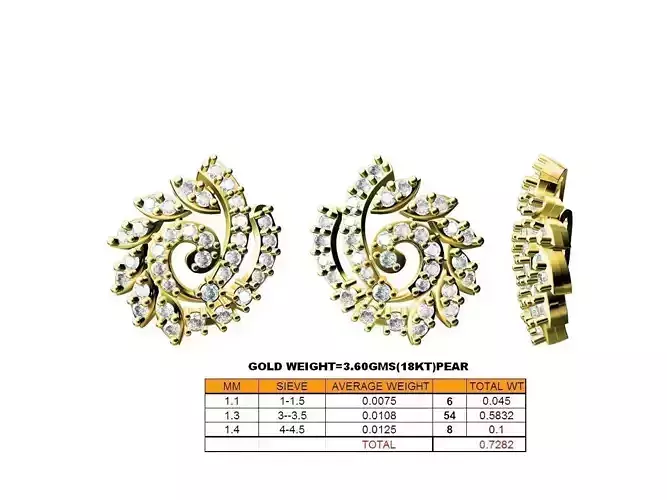 Spiral Gold Earrings With Diamonds 4