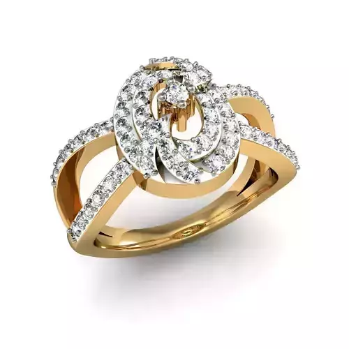 Oval Shaped Gold Ring With Diamonds 9