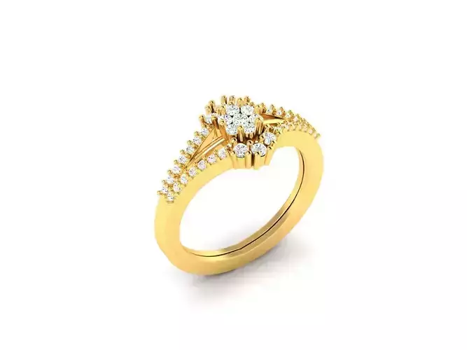 Gold Engagement Ring With Diamonds 168