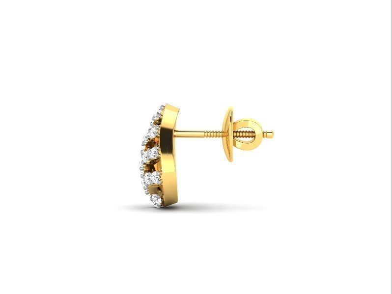 Mango Shaped Ear Studs With Diamonds 3D print model_1