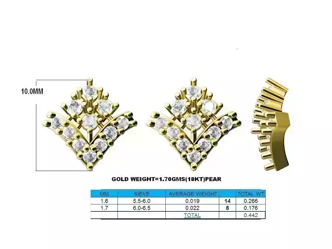 Gold Ear Studs With Diamonds 11