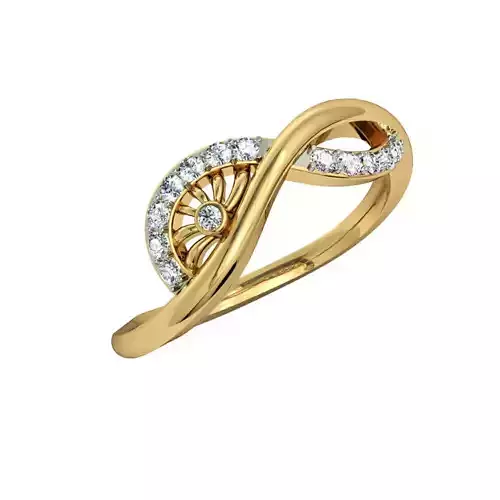 Swirl Gold Ring With Gem 1