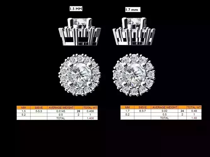 Silver Halo Ear Studs With Diamonds