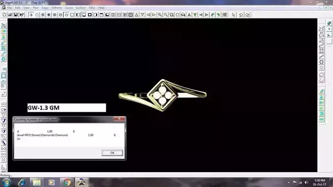 Square Gold Ring With Diamonds 3