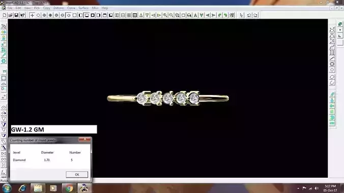 Gold Engagement Ring With Diamonds 174 3D print model