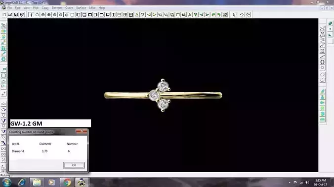 Gold Engagement Ring With Diamonds 175 3D print model