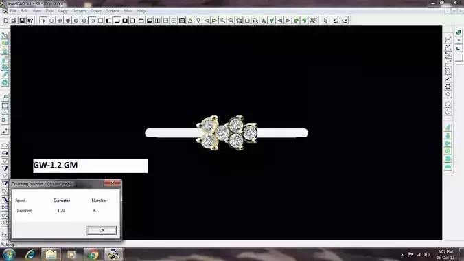 Gold Engagement Ring With Diamonds 176 3D print model