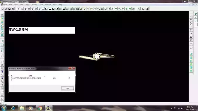 Flower Shaped Thin Gold Ring With Diamonds 3 3D print model