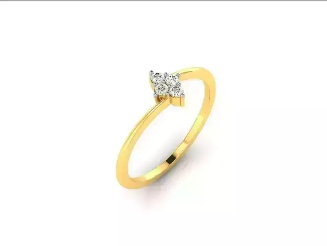 Gold Thin Engagement Ring With Diamonds 28