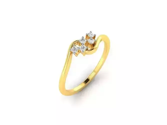 Swirl Gold Ring With Diamonds 50