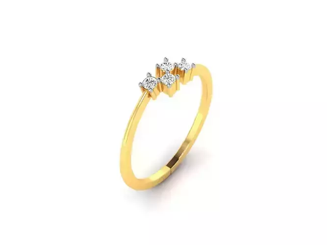 Gold Thin Engagement Ring With Diamonds 30