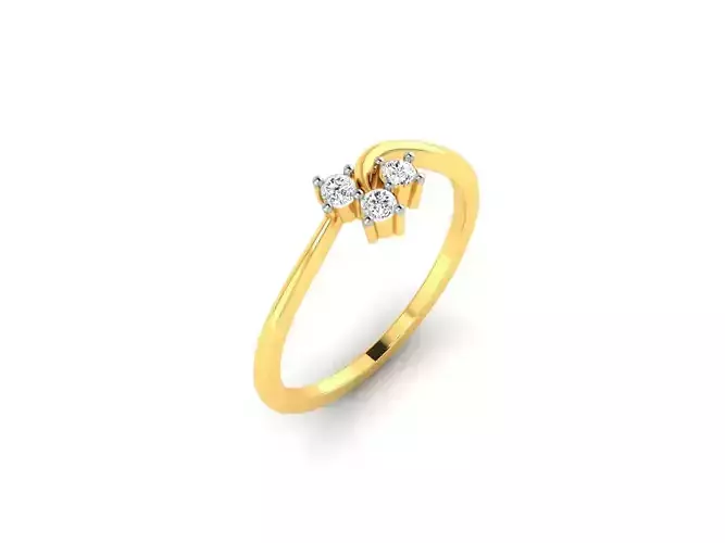 Gold Thin Engagement Ring With Diamonds 32