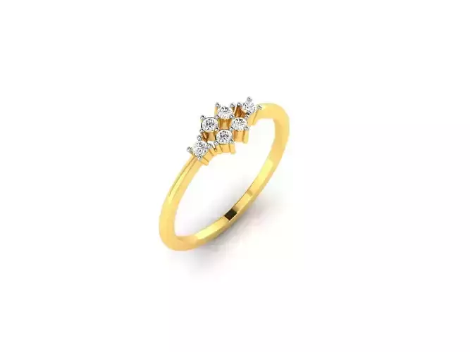 Gold Thin Engagement Ring With Diamonds 34