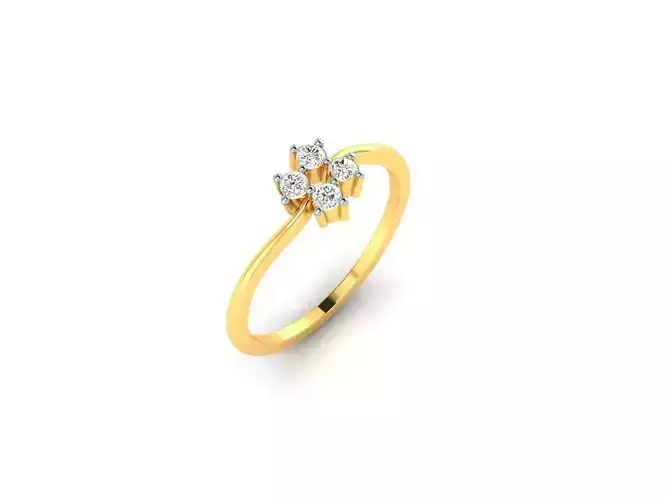 Gold Thin Engagement Ring With Diamonds 35