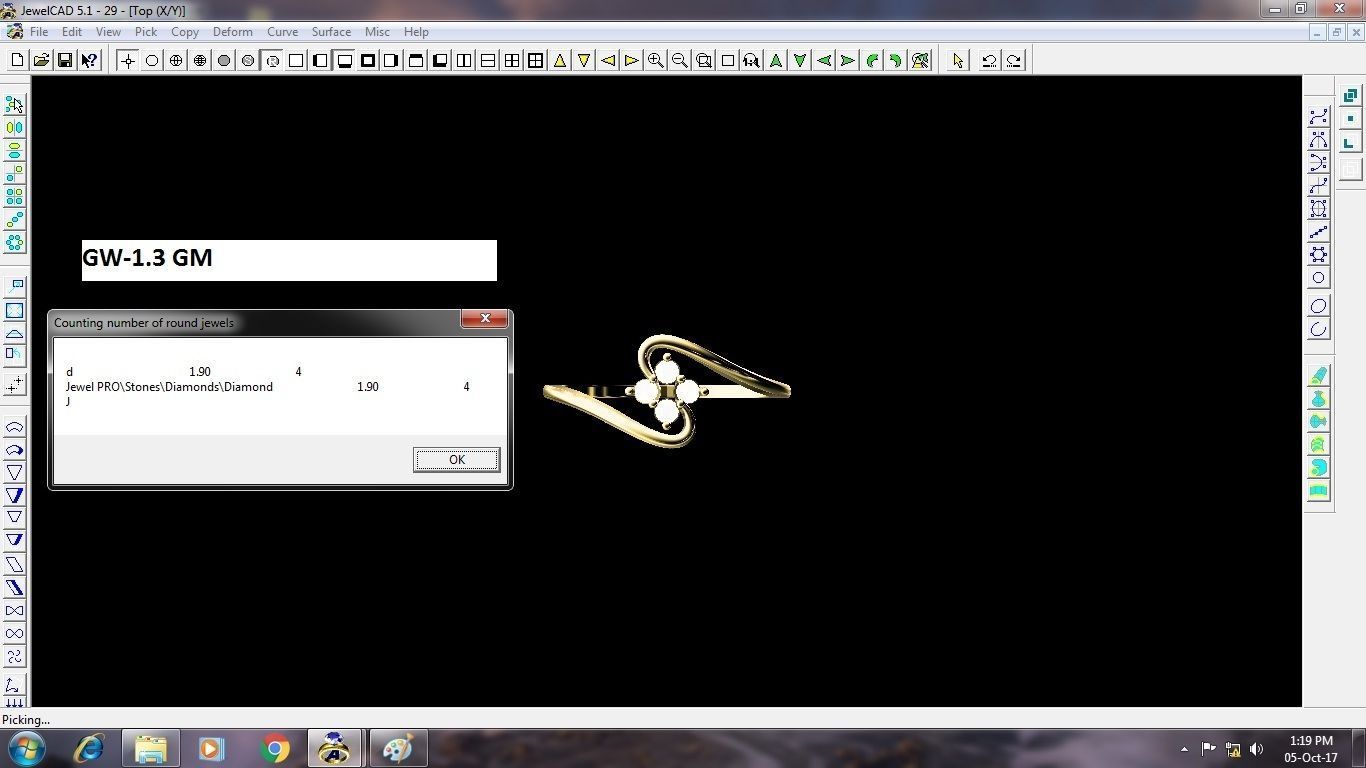 Swirl Gold Thin Ring With Diamonds 3D print model_3