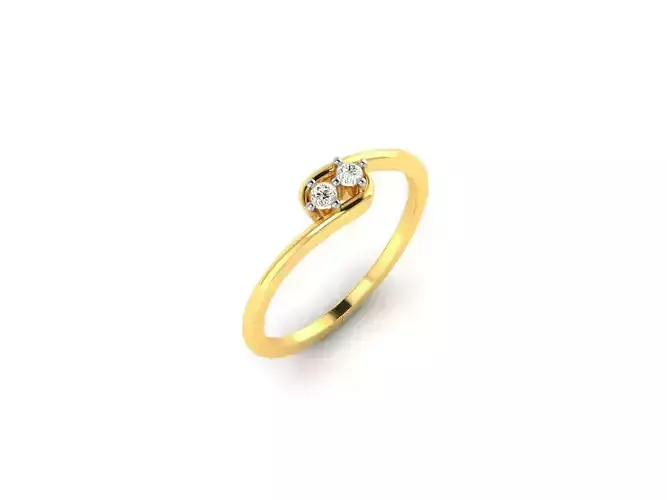 Gold Thin Engagement Ring With Diamonds 38