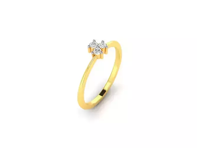 Gold Thin Engagement Ring With Diamonds 40