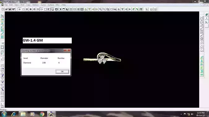 Wave Gold Ring With Diamonds 1