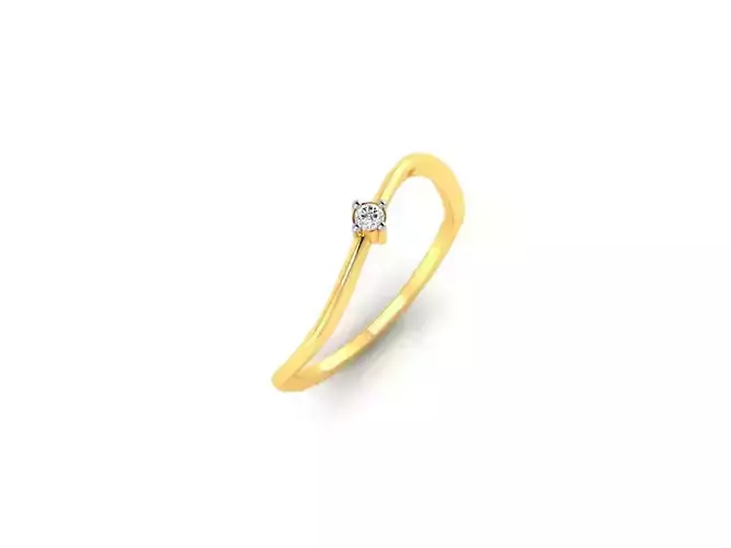 Swirl Gold Thin Ring With Diamonds 2