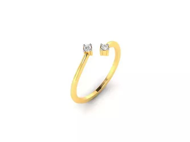 Spiral Gold Thin Ring With Diamonds 24