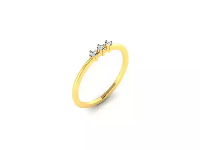 Gold Thin Engagement Ring With Diamonds 41