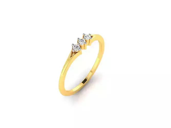 Gold Thin Engagement Ring With Diamonds 43