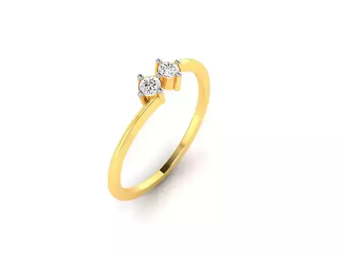 Gold Thin Engagement Ring With Diamonds 44