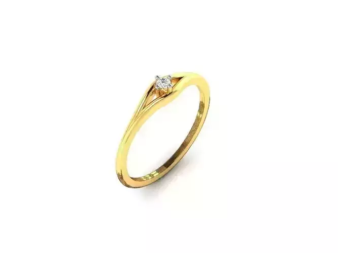 Gold Thin Engagement Ring With Diamonds 49