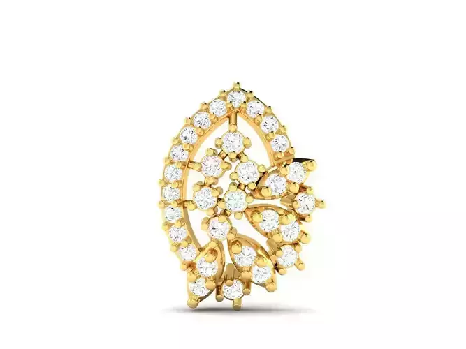 Marquise Shaped Gold Pendant With Diamonds 7