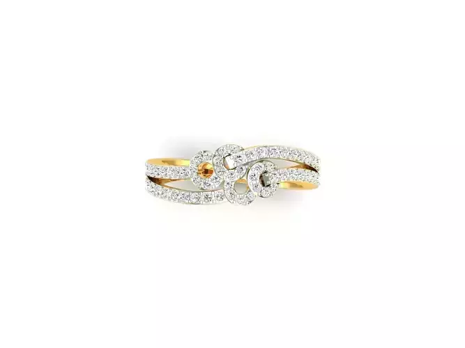 Swirled Gold Ring With Diamonds 26