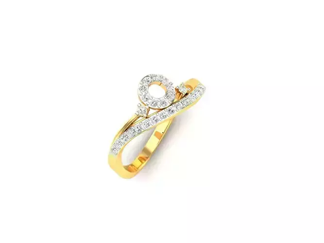 Swirled Gold Ring With Diamonds 27