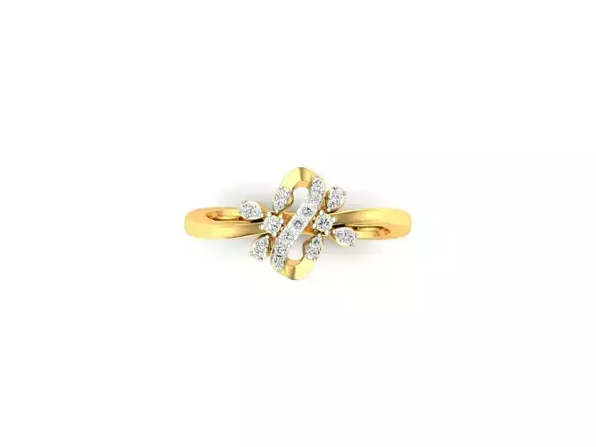 Gold Ring With Diamonds 18