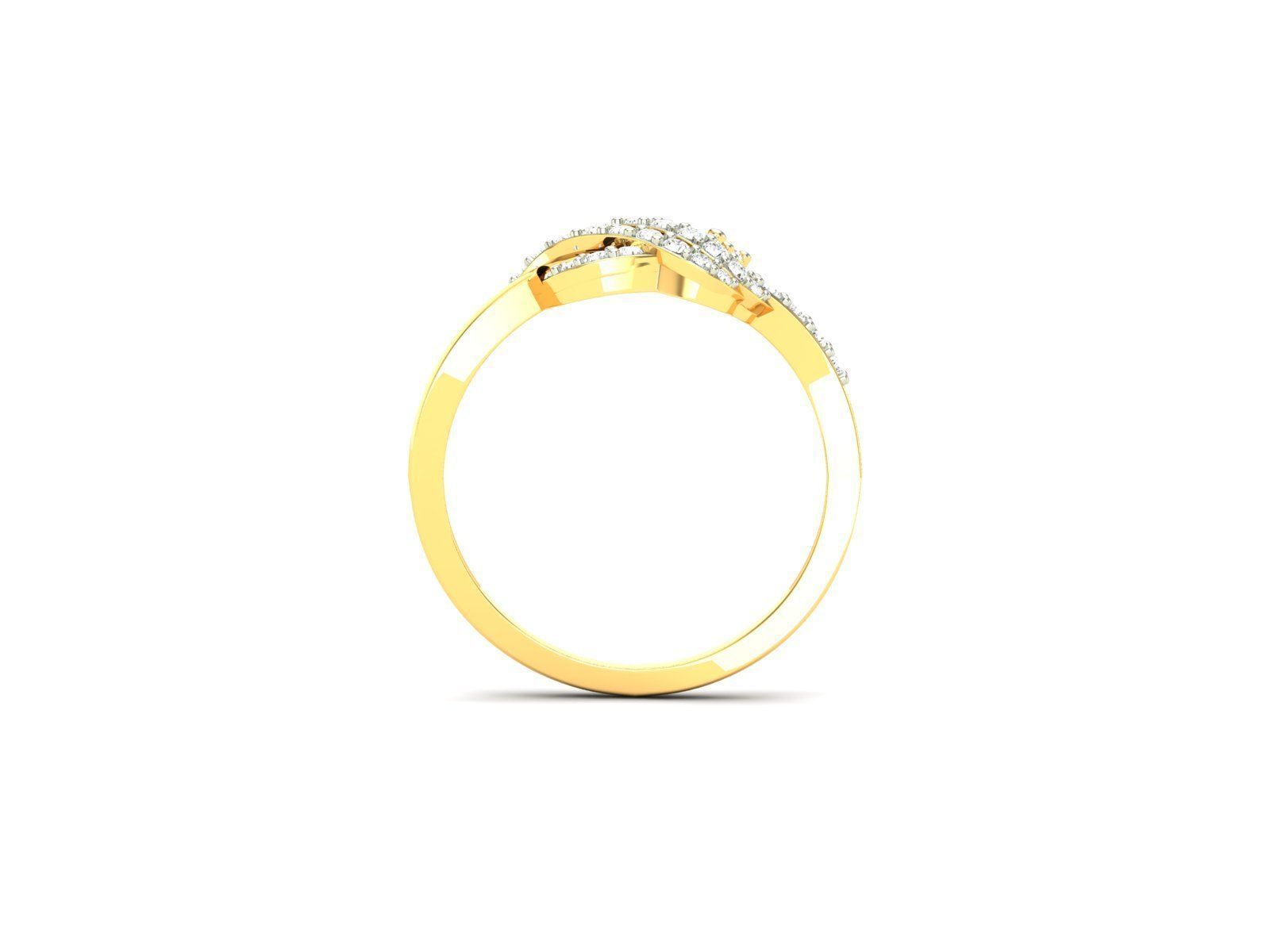 Knot Ring With Diamonds 3D print model_2