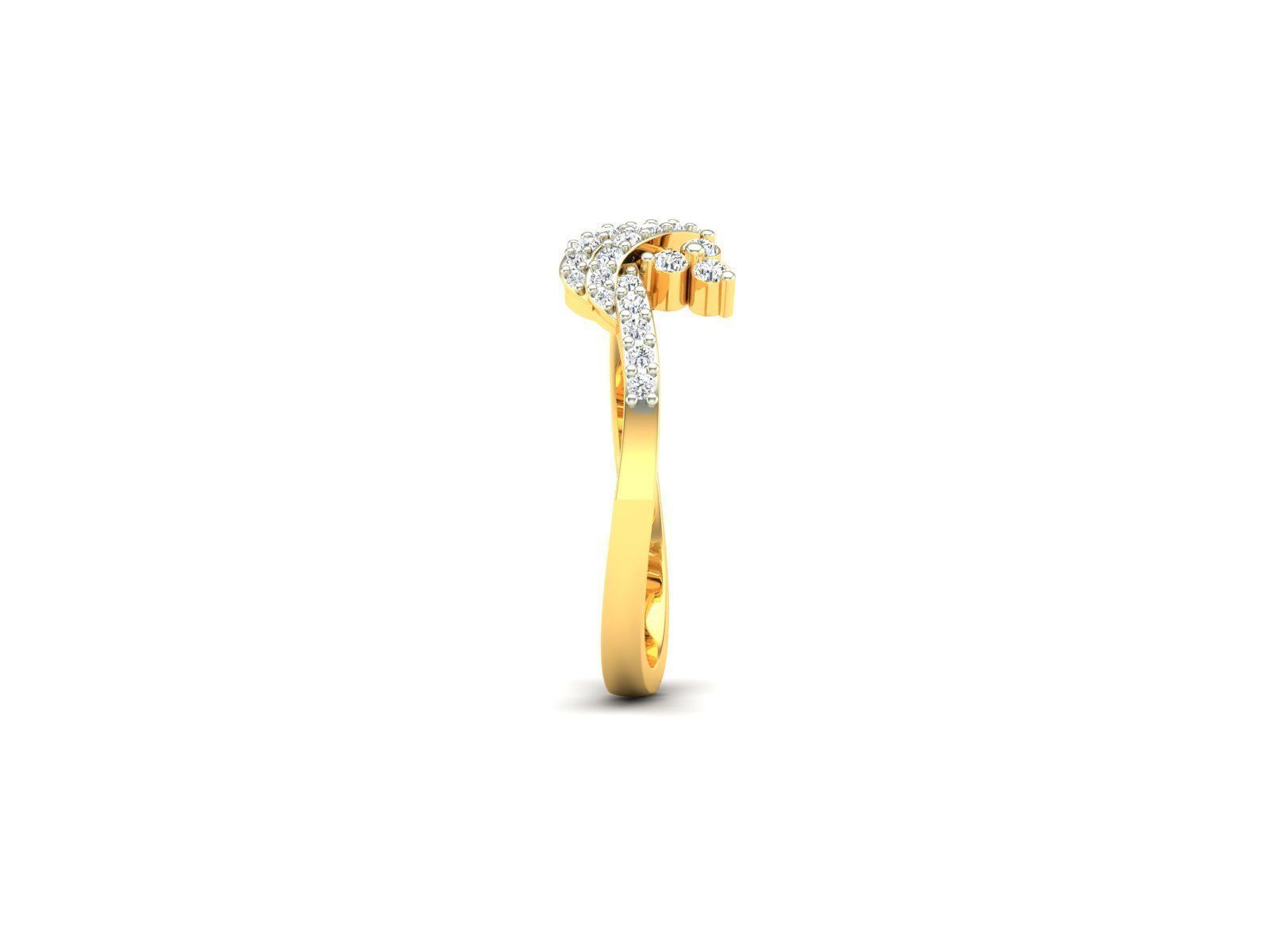 Knot Ring With Diamonds 3D print model_3