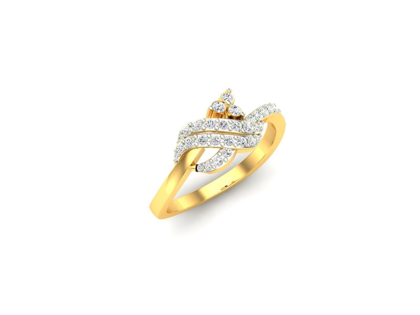 Knot Ring With Diamonds 3D print model_1