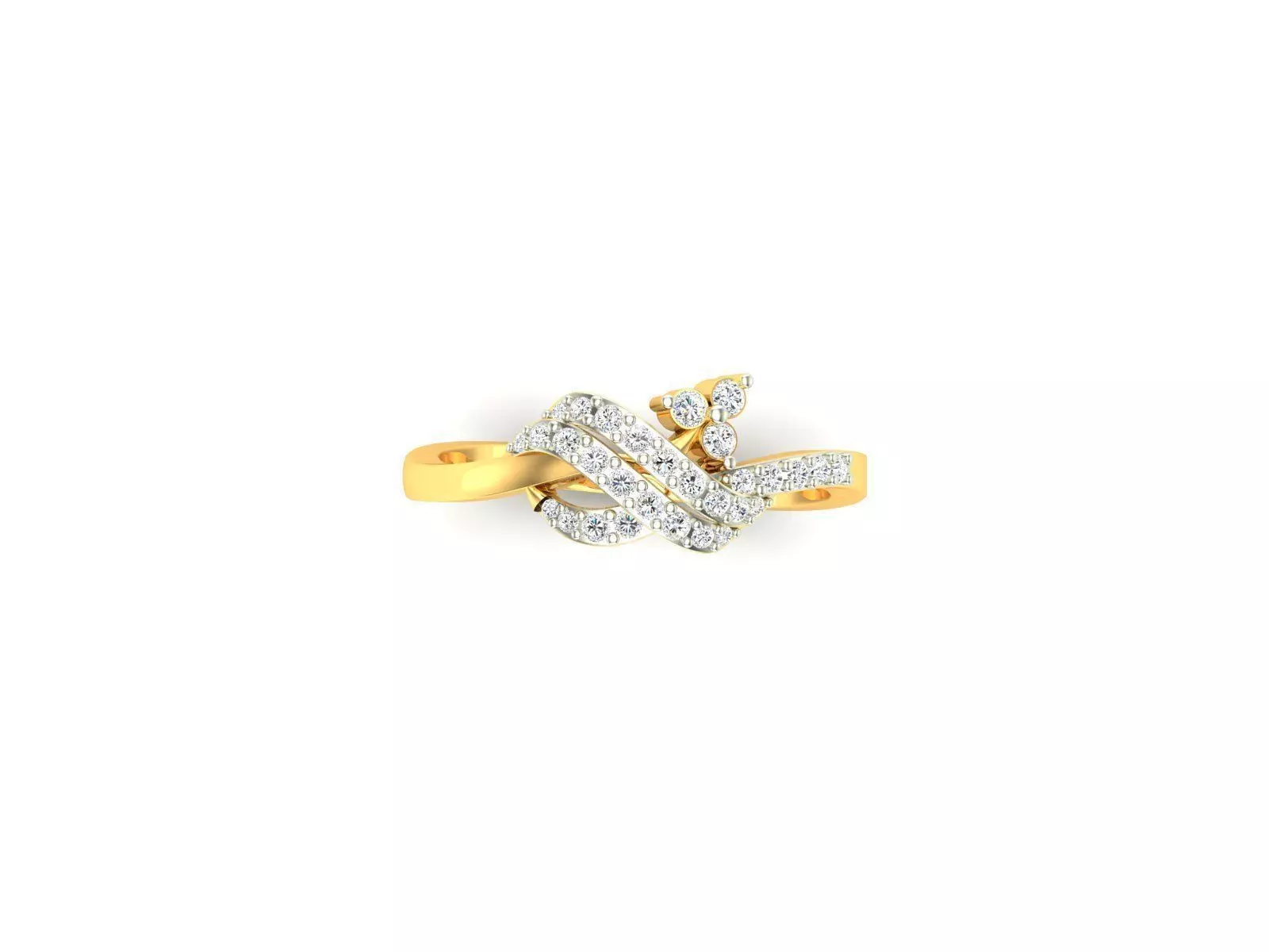 Knot Ring With Diamonds 3D print model_0